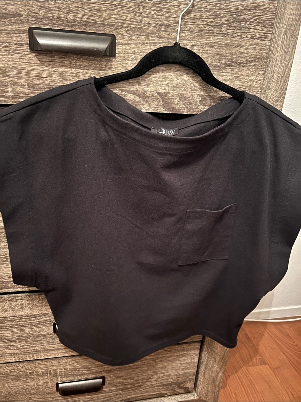J. Crew Black Short Sleeve Pocket Tee